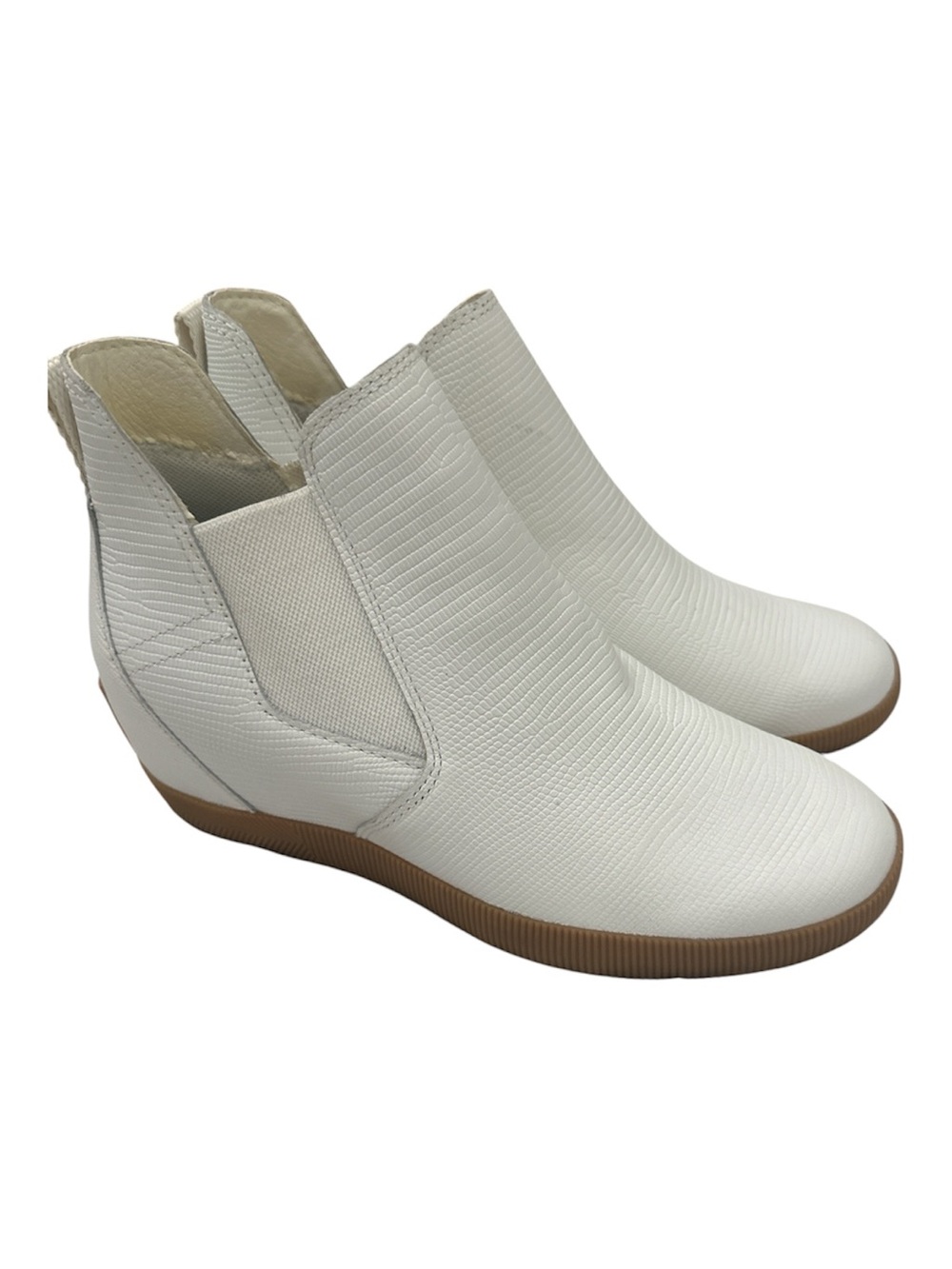 Sorel White Textured Out M About Wedge Ankle Booties White Sz 9